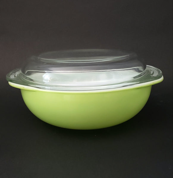 Vintage PYREX Lime Green Round Casserole Dishes Set of 2 ~ 1950s