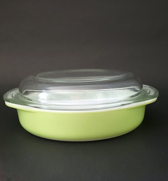 Vintage PYREX Lime Green Round Casserole Dishes Set of 2 ~ 1950s