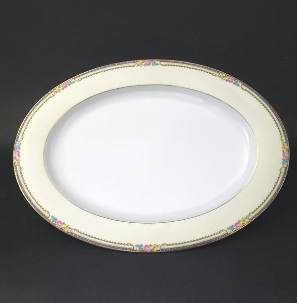 Oval Porcelain Serving Platter 16" Delaware Derby Pattern by TK Thun Czechoslovakia