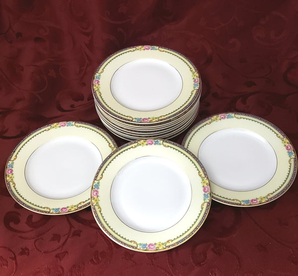 Porcelain Bread and Butter Plates Delaware Derby Set of 12 by TK Thun Bohemia