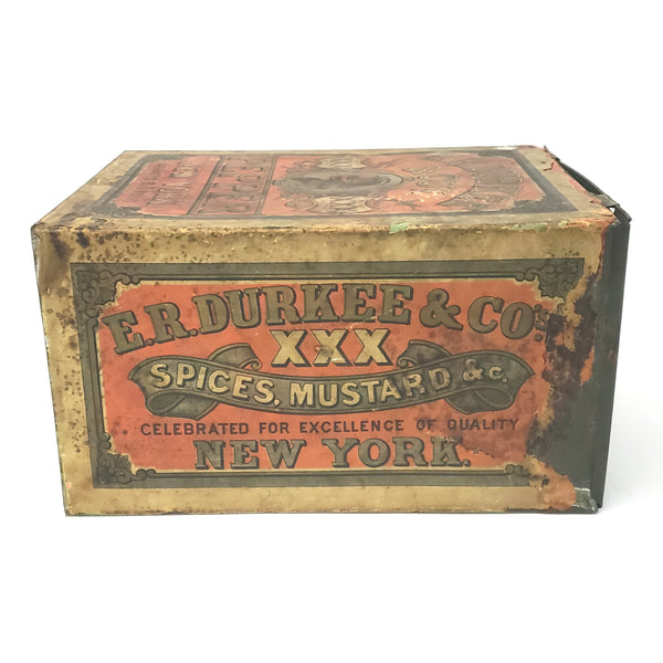 Antique General Store Spice PEPPER Tin Canister Advertising by E.R. DURKEE New York