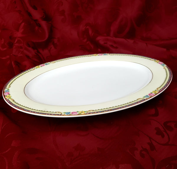 Oval Porcelain Serving Platter 12" Delaware Derby Pattern by TK Thun Bohemia