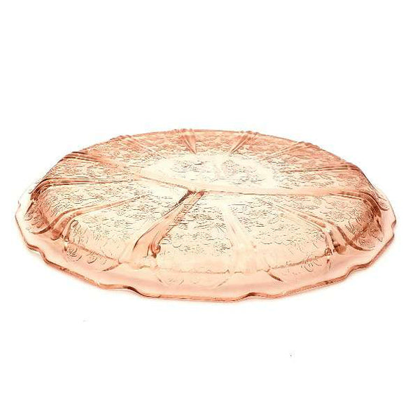 Vintage Cherry Blossom Pink Depression Glass Divided Grill Plates Set of 8 Jeannette Glass