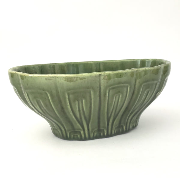 Haeger Mid Century Green Oval Ceramic Planter - Centerpiece Pottery
