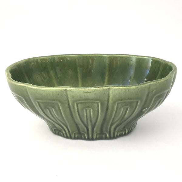 Haeger Mid Century Green Oval Ceramic Planter - Centerpiece Pottery