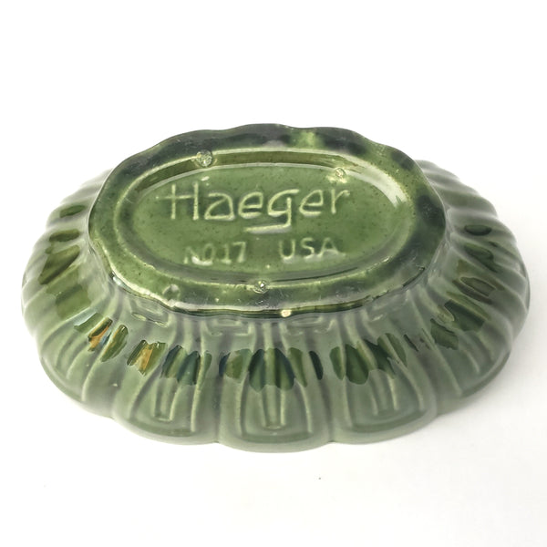Haeger Mid Century Green Oval Ceramic Planter - Centerpiece Pottery
