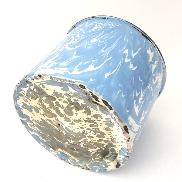 Antique Large Blue and White Marbled Enameled Graniteware Mug ~ 20 Cups