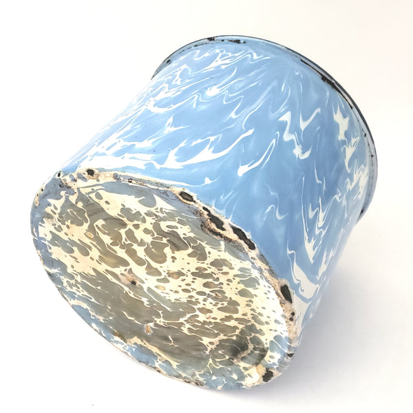 Antique Large Blue and White Marbled Enameled Graniteware Mug ~ 20 Cups