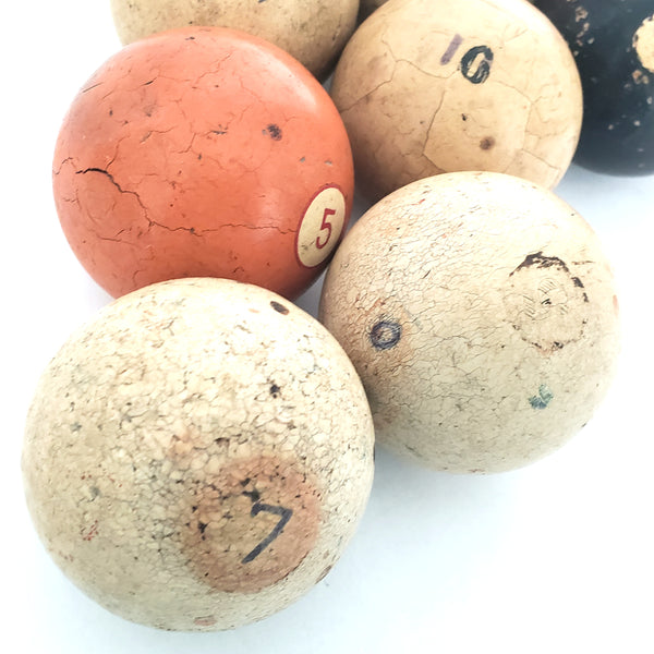 Old Vintage Billiard Pool Balls Lot of 11 - Repurpose or Display