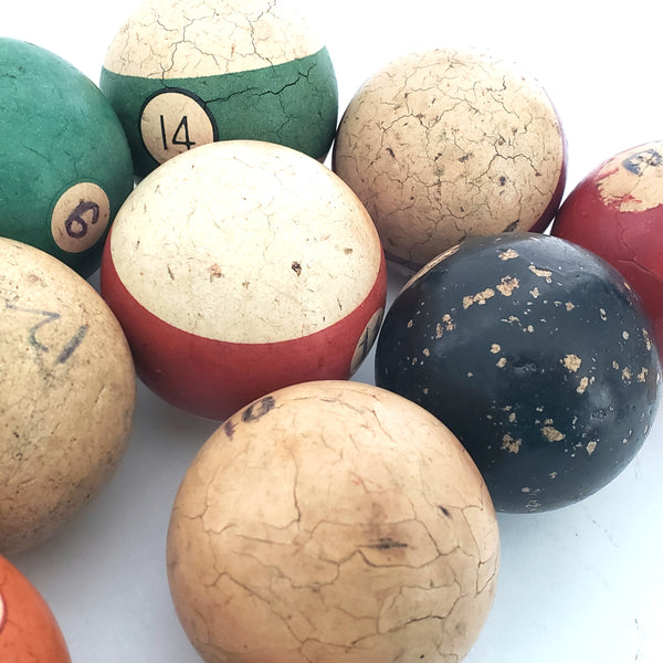 Old Vintage Billiard Pool Balls Lot of 11 - Repurpose or Display