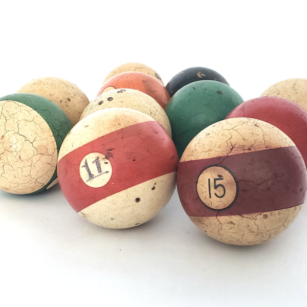 Old Vintage Pool Balls Lot of 11 - Repurpose or Display