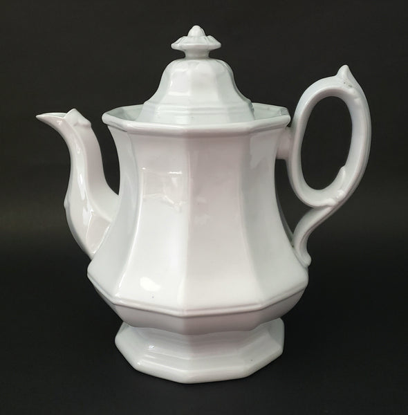 Antique English White Ironstone Tea Pot by J. Meir & Son England