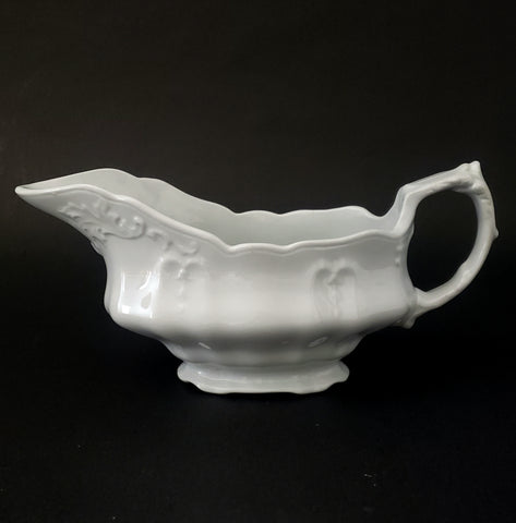 Antique White Ironstone Gravy Boat by Johnson Brothers England
