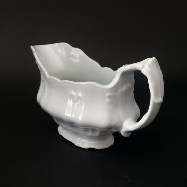 Antique White Ironstone Gravy Boat by Johnson Brothers England