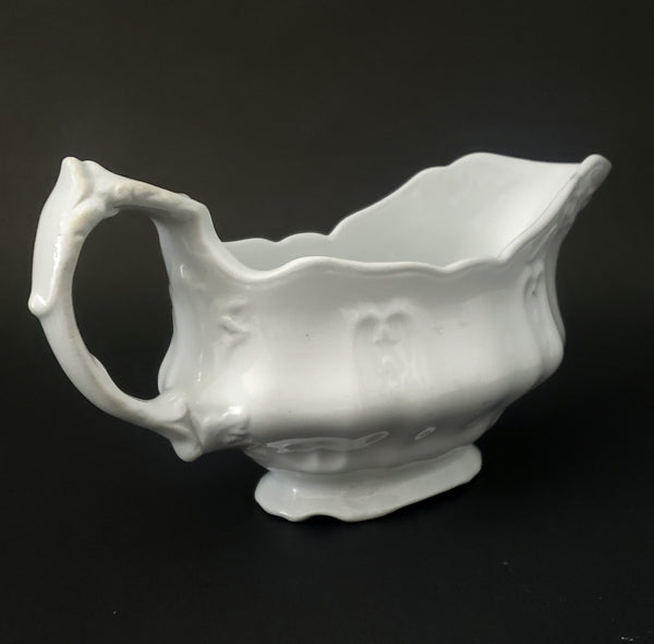 Antique White Ironstone Gravy Boat by Johnson Brothers England