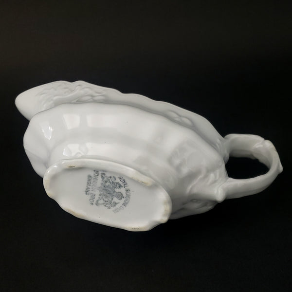 Antique White Ironstone Gravy Boat by Johnson Brothers England