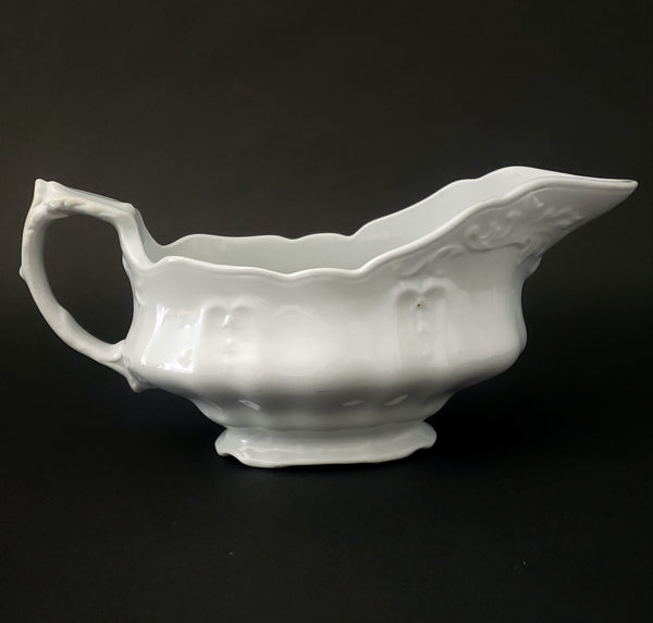 Antique White Ironstone Gravy Boat by Johnson Brothers England