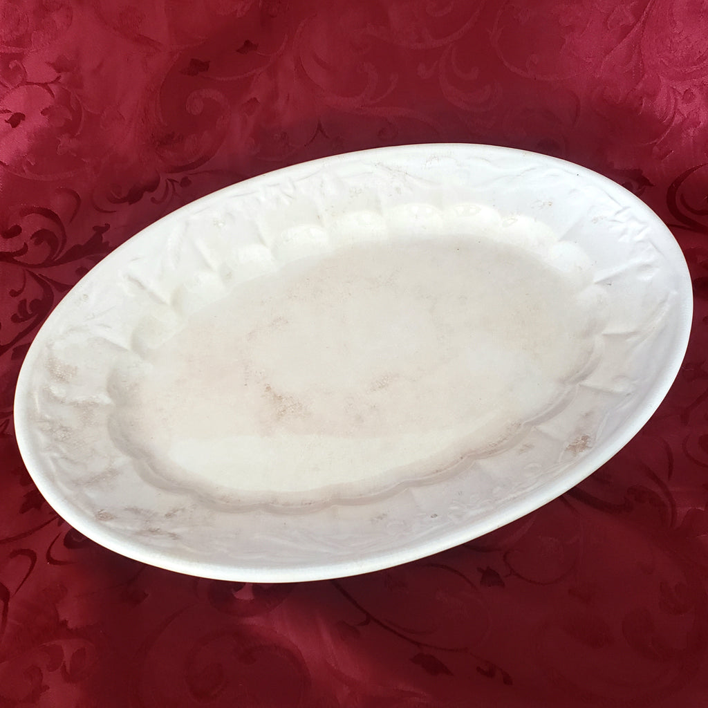 Antique White Ironstone Platter 16 inch Wheat and Clover Tomkinson Bro & Co. England