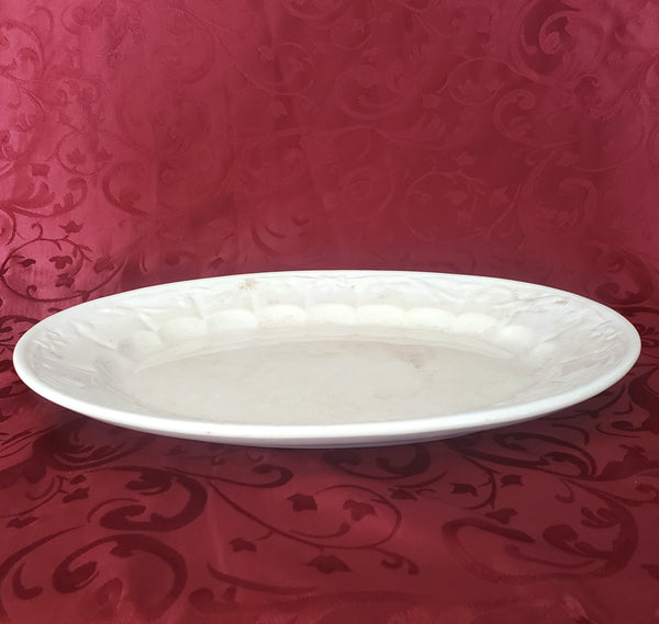 Antique White Ironstone Platter Wheat and Clover 16" Tomkinson Bro & Co. England