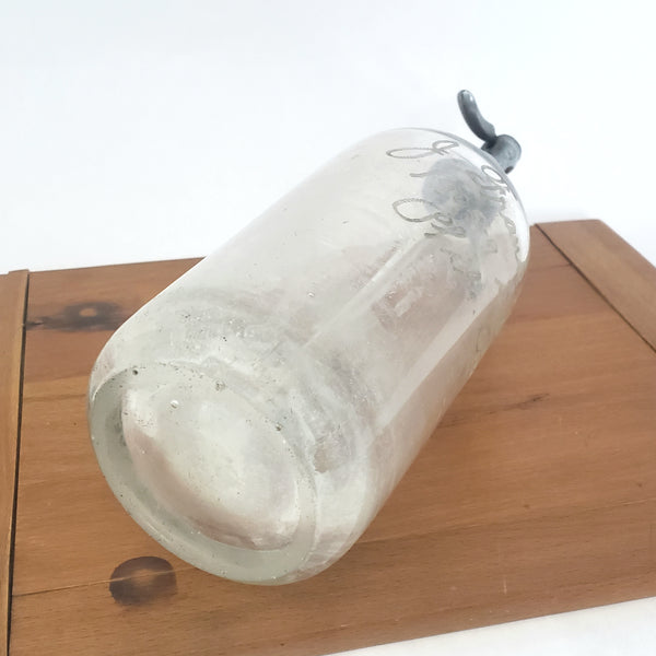 Vintage V DONAT Clear Etched Siphon Seltzer Bottle Chicago Illinois