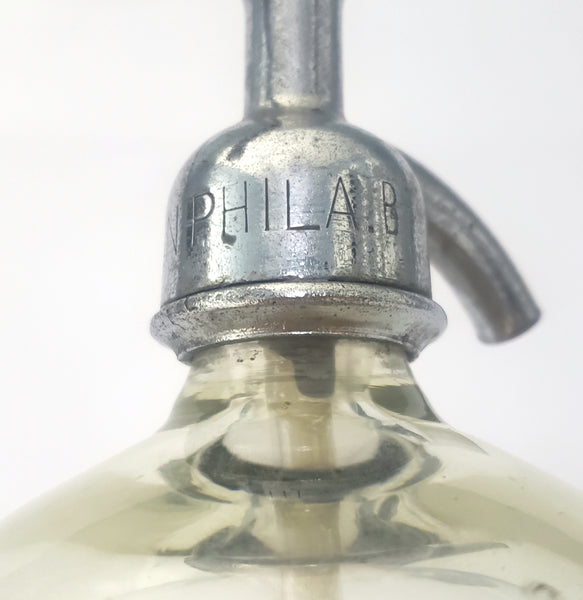 Vintage H. FRIEDMAN Siphon Seltzer Bottle Clear with Etching Philadelphia PA