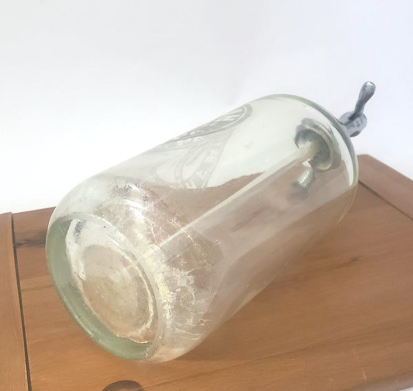 Vintage H. FRIEDMAN Siphon Seltzer Bottle Clear with Etching Philadelphia PA