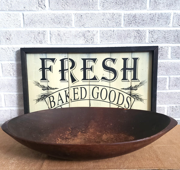 Large Antique Wooden Trencher Dough Bowl 22 inch