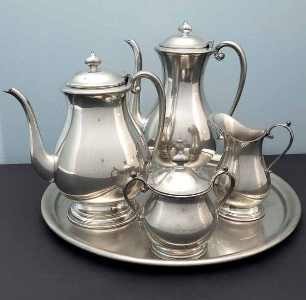 Kirk Stieff Pewter Tea and Coffee Serving Set of 5 