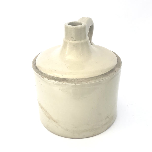 Early 1 Gallon Glazed Stoneware Shoulder Jug with Finger Handle