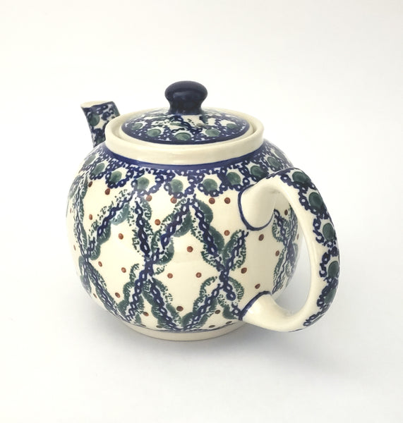 Boleslawiec Stoneware Tea Pot Hand-Decorated Polish Pottery 4 Cups