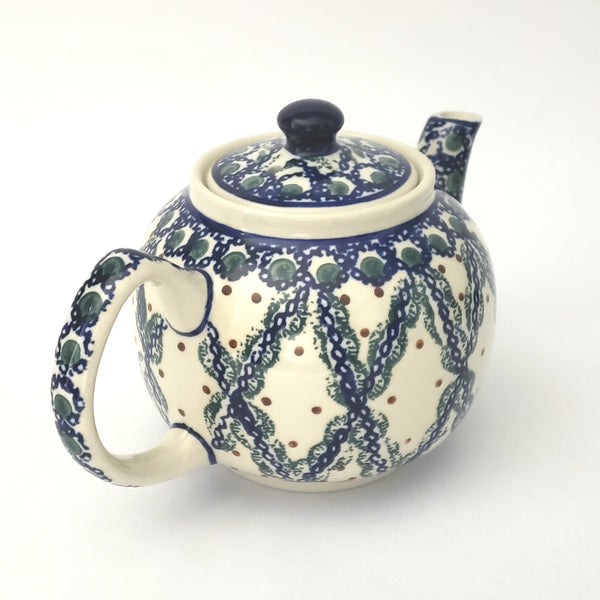 Boleslawiec Stoneware Tea Pot Hand-Decorated Polish Pottery 4 Cups