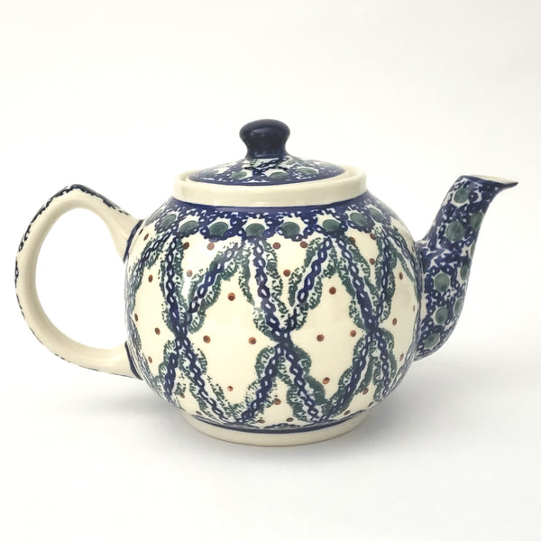 Boleslawiec Stoneware Tea Pot Hand-Decorated Polish Pottery 4 Cups