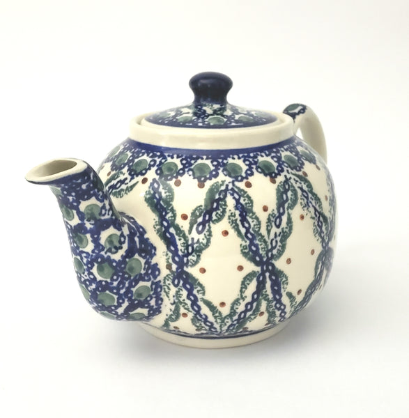 Boleslawiec Stoneware Tea Pot Hand-Decorated Polish Pottery 4 Cups