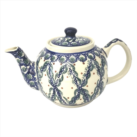 Boleslawiec Stoneware Tea Pot Hand-Decorated Polish Pottery 4 Cups