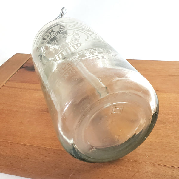 Antique Clear Siphon Seltzer Bottle EXCELSIOR BOTTLING WORKS Newark New Jersey