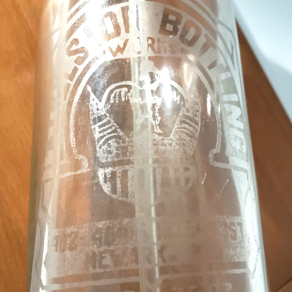 Antique Clear Siphon Seltzer Bottle EXCELSIOR BOTTLING WORKS Newark New Jersey
