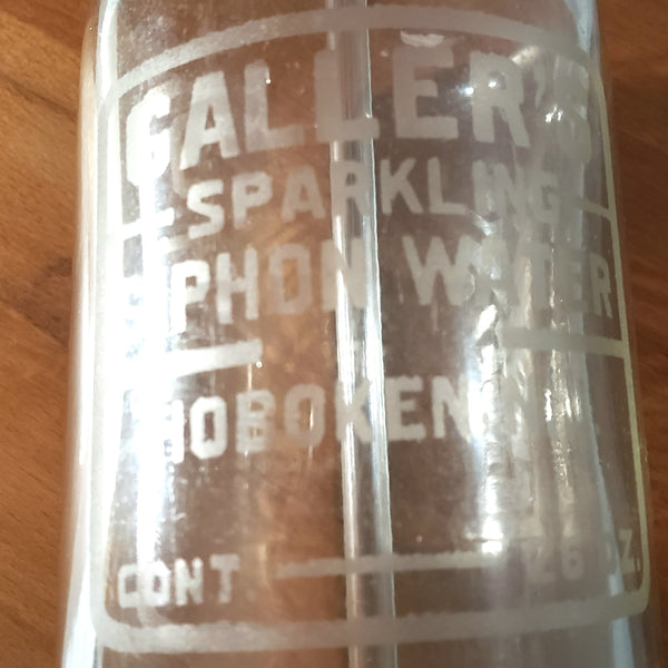 Antique Clear Siphon Seltzer Bottle EXCELSIOR BOTTLING WORKS Newark New Jersey