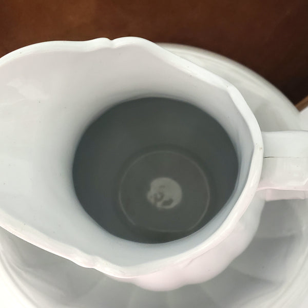 Antique White Ironstone Pitcher and Basin Wheat Pattern Turner, Goddard & Co. England