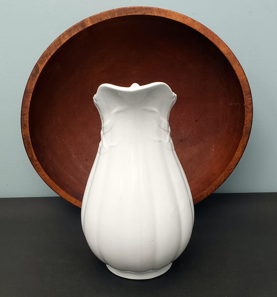 Antique White Ironstone Pitcher and Basin Wheat Pattern Turner, Goddard & Co. England