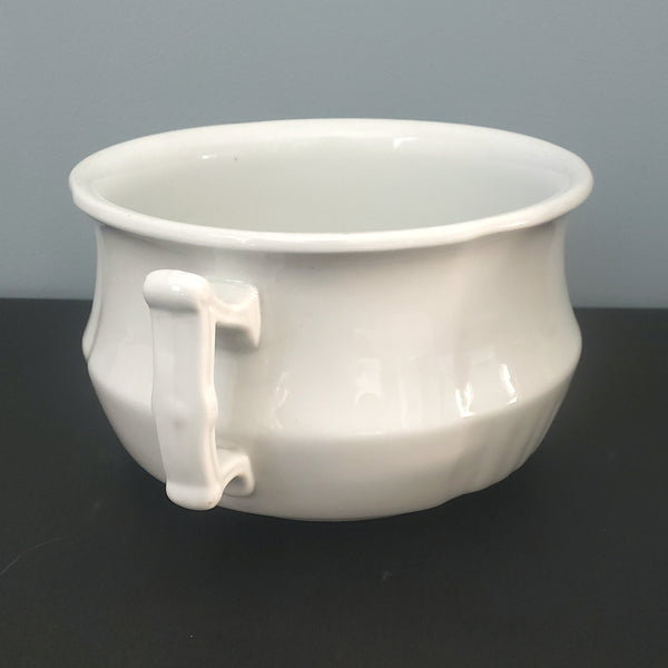 Antique White Ironstone Chamber Pot with Lid Johnson Brothers England Early 1900s
