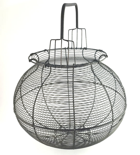 Large Vintage Metal Wire Basket 19" Tall