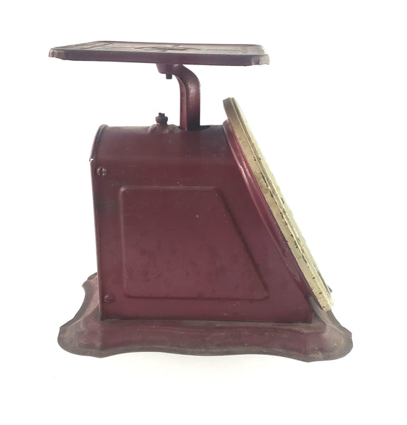 Antique Kitchen Scale in Rustic Red Paint by Landers, Frary & Clark circa 1907