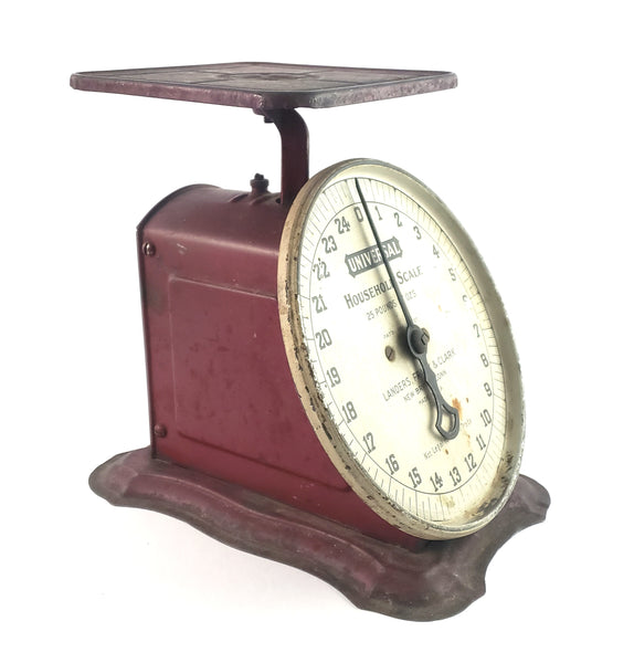 Antique Kitchen Scale in Rustic Red Paint by Landers, Frary & Clark circa 1907