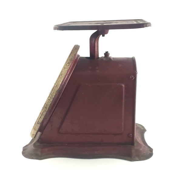Antique Kitchen Scale in Rustic Red Paint by Landers, Frary & Clark circa 1907
