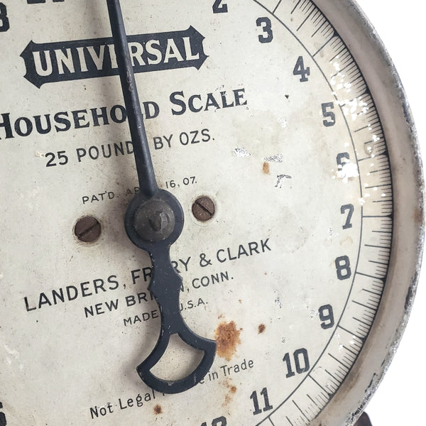 Antique Kitchen Scale in Rustic Red Paint by Landers, Frary & Clark circa 1907