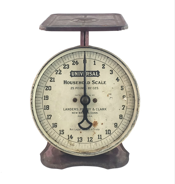 Antique Kitchen Scale in Rustic Red Paint by Landers, Frary & Clark circa 1907