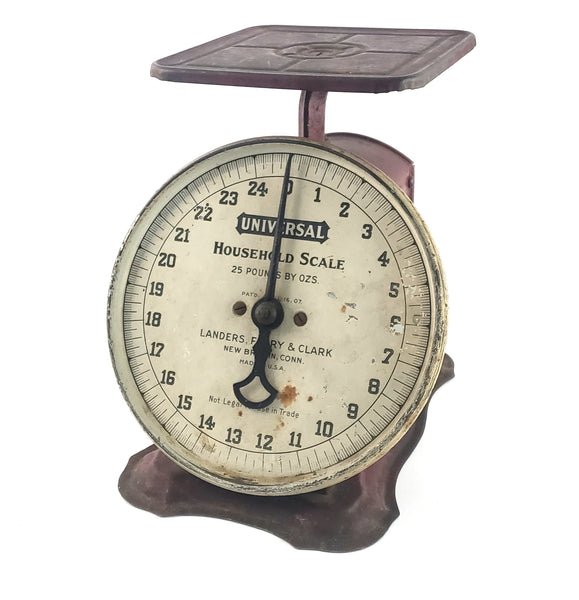 Antique Kitchen Scale in Rustic Red Paint by Landers, Frary & Clark c. 1907