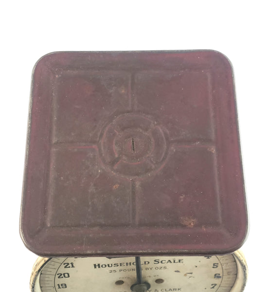 Antique Kitchen Scale in Rustic Red Paint by Landers, Frary & Clark circa 1907