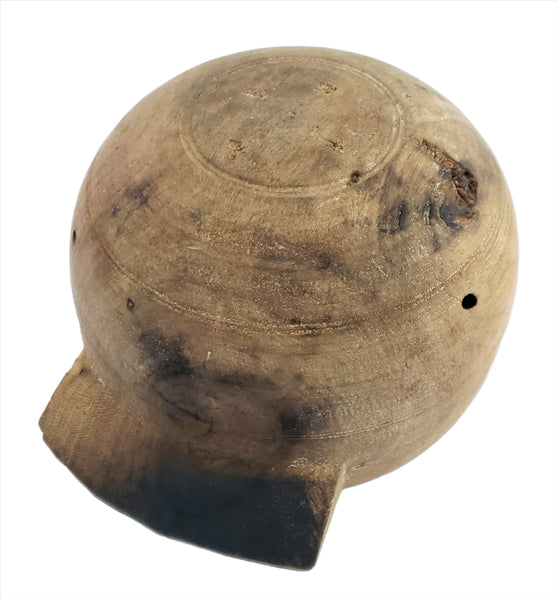 Primitive Wooden Turned Bowl with Side Handle