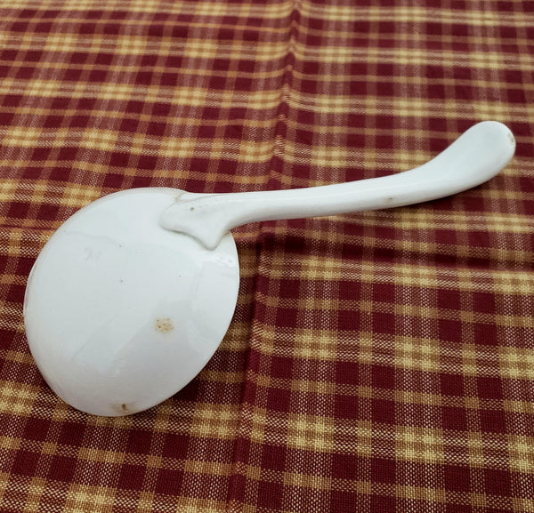 19th Century White Ironstone Gravy Sauce Tureen Ladle & Lid Henry Alcock Repair